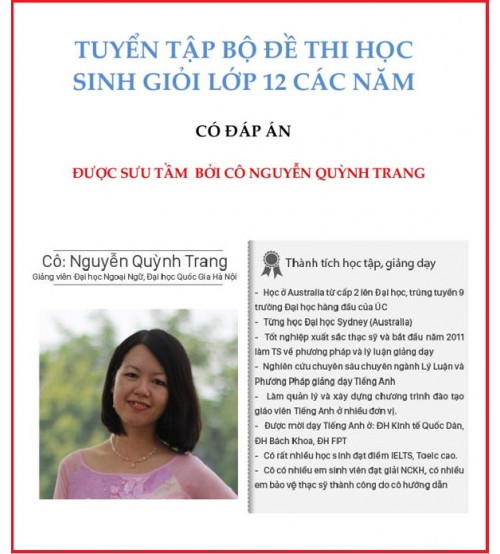 Tuyển tập bộ đề thi HSG tiếng anh 12 các năm